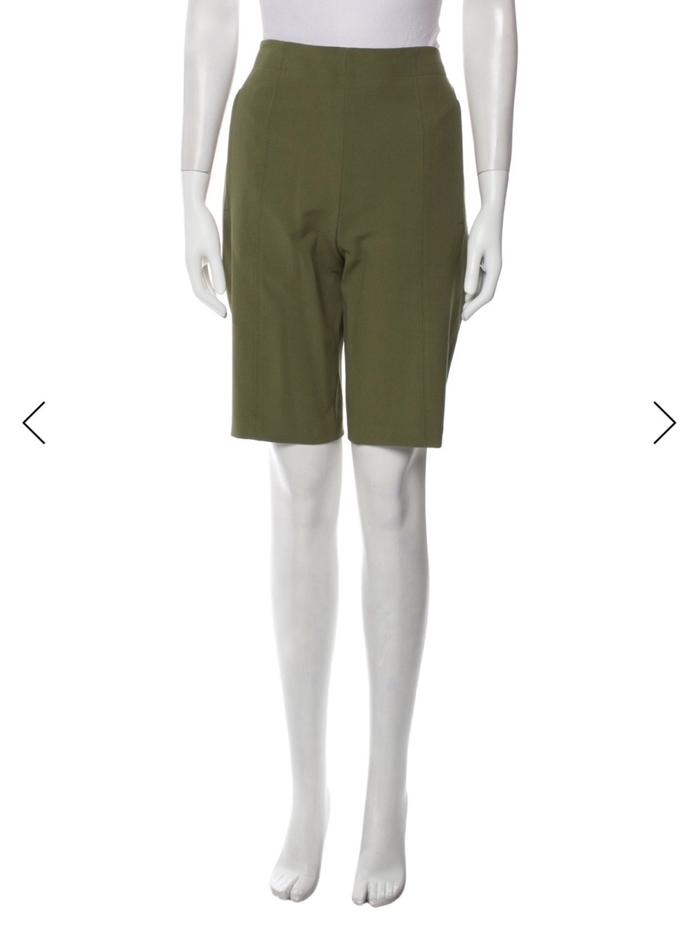 Tibi Women’s Olive Green Stretch Shorts